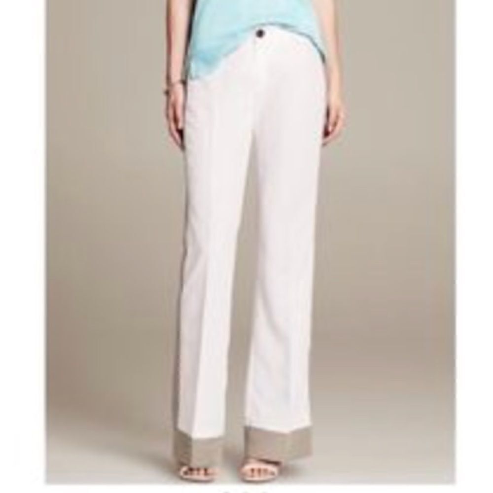 🎃BANANA REPUBLIC WHITE W/ BEIGE COLORBLOCK PANT